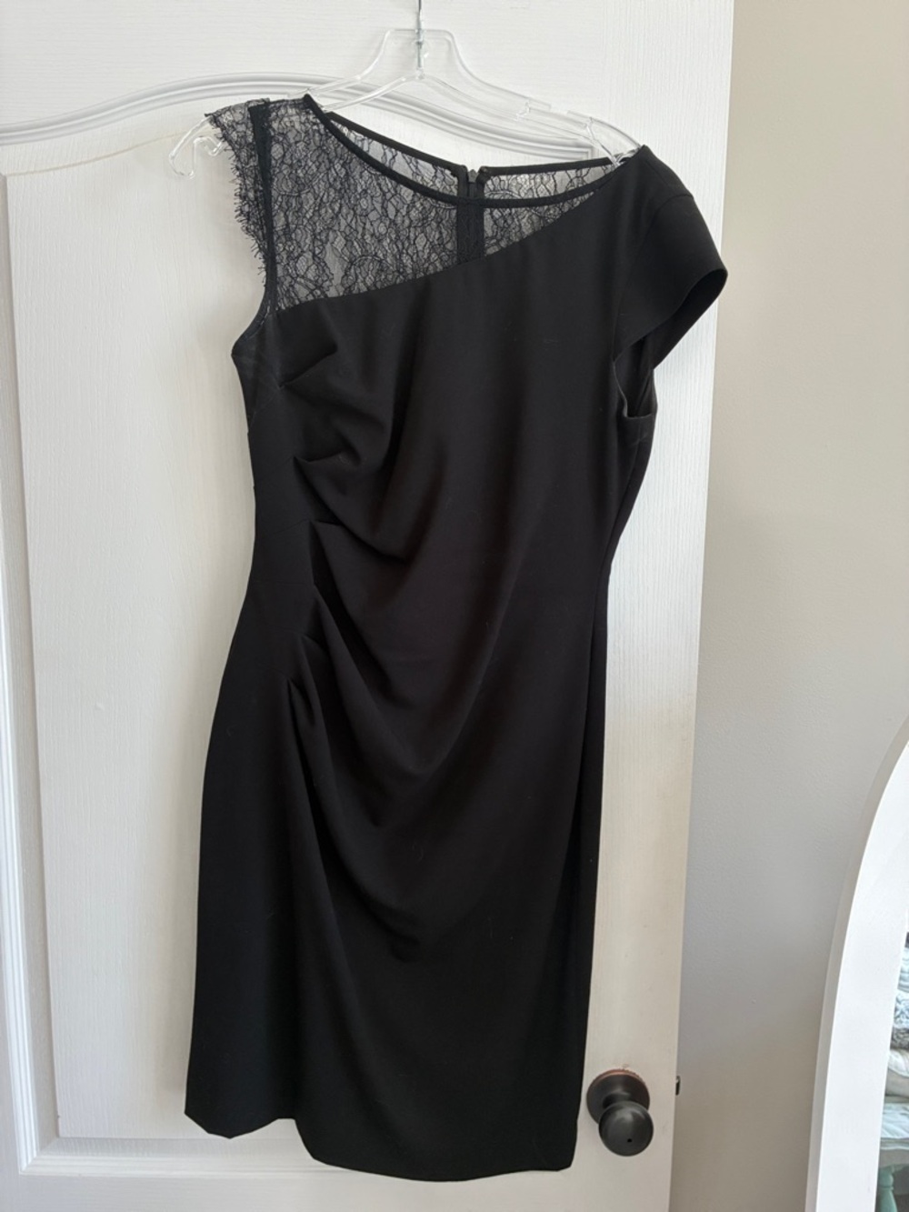 Calvin Klein Black Lace Shoulder Dress Size 8